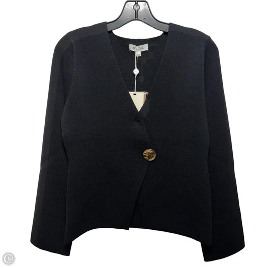Gold Button Sweater Cardigan By My Chic In Black, Size: S