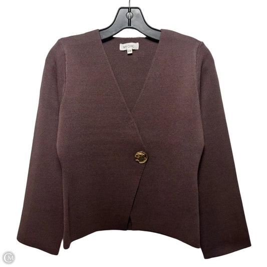 Gold Button Sweater Cardigan By My Chic In Brown, Size: S