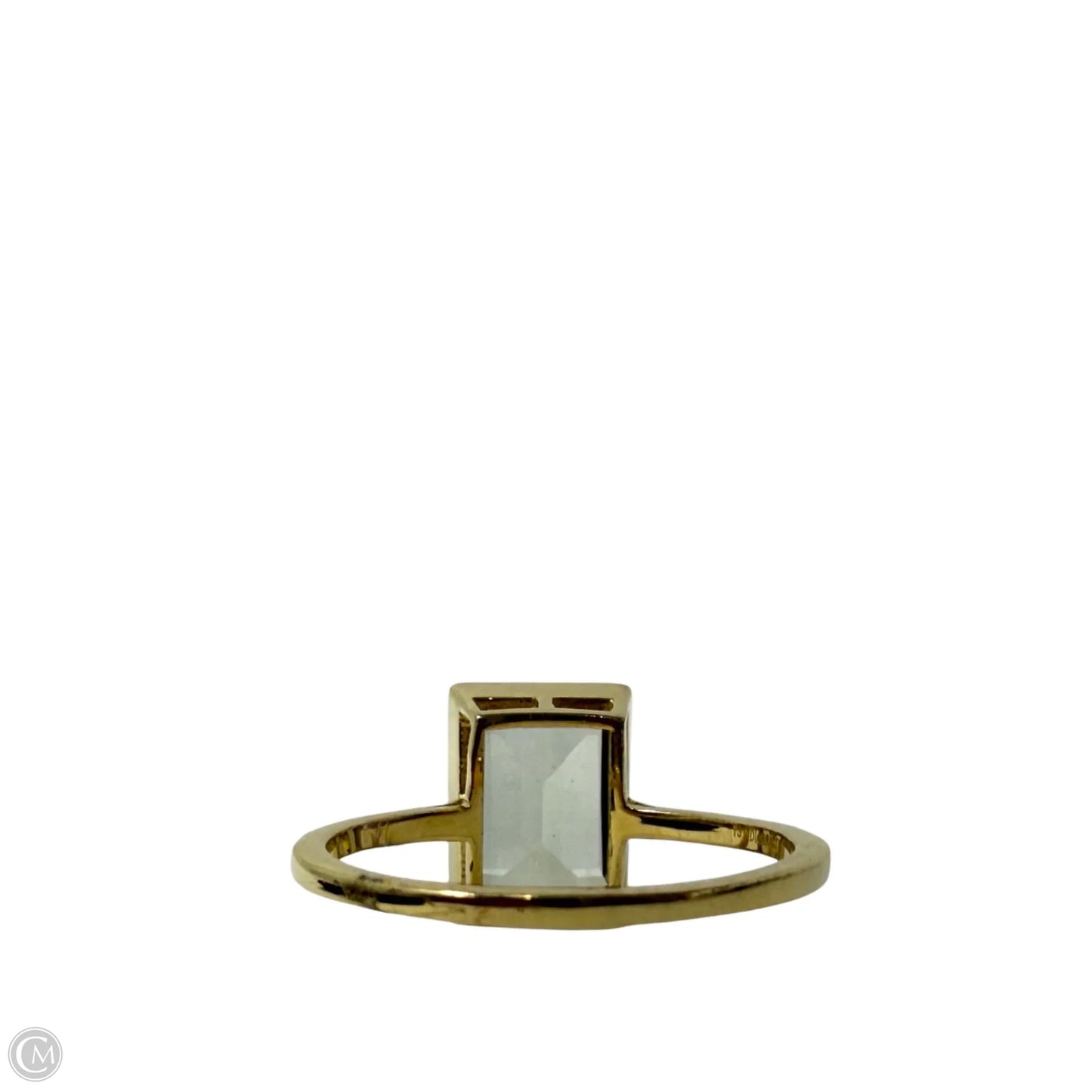 Brass & Green Stone Statement Ring, Size: 8