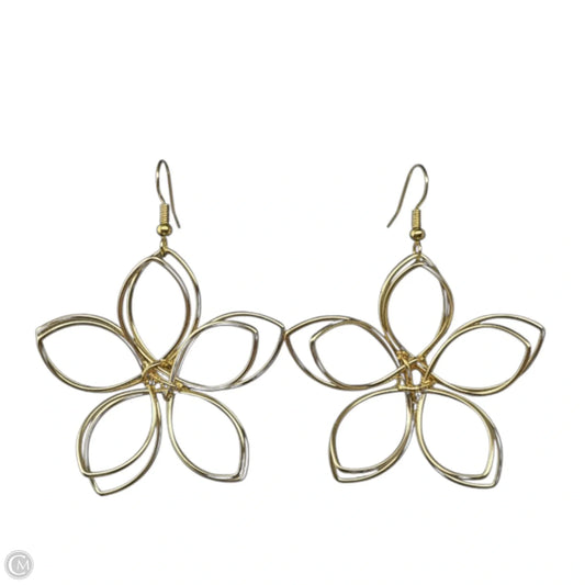 Gold Tone Wire Flower Earrings