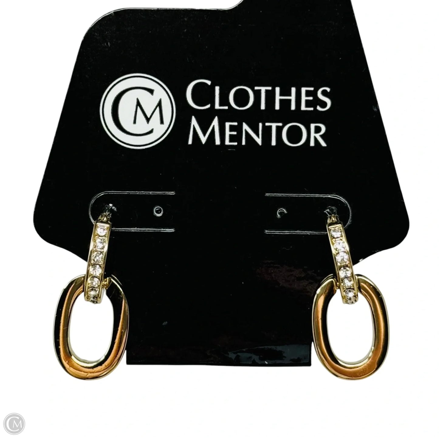 Gold Tone & Pavé Double Drop Hoop Earrings