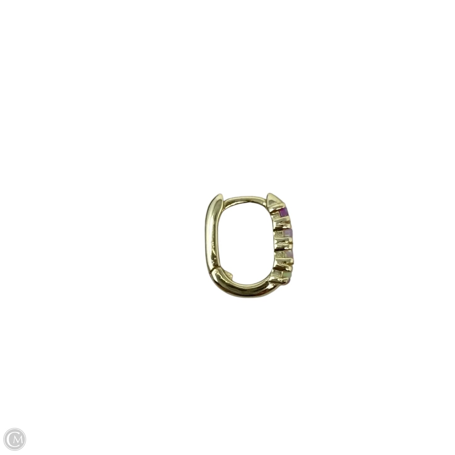 Gold Over Sterling Silver & Iridescent Crystal Hinged Huggie Hoop Earrings By Mea Reliquae