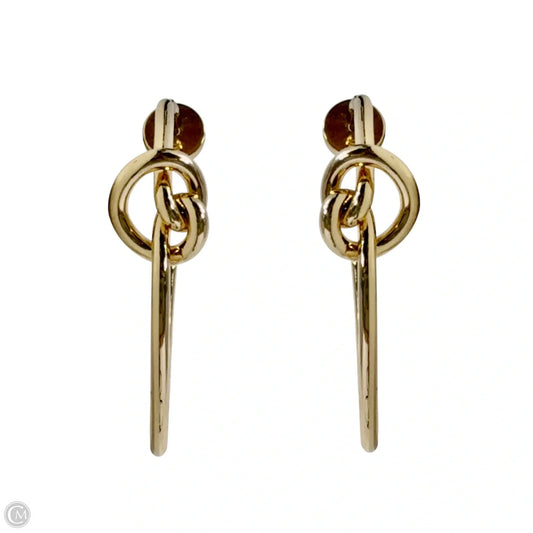 Gold Tone Knot Hoop Earrings