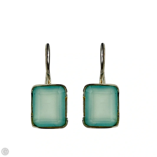 Sterling Silver & Aqua Chalcedony Drop Earrings By YS India