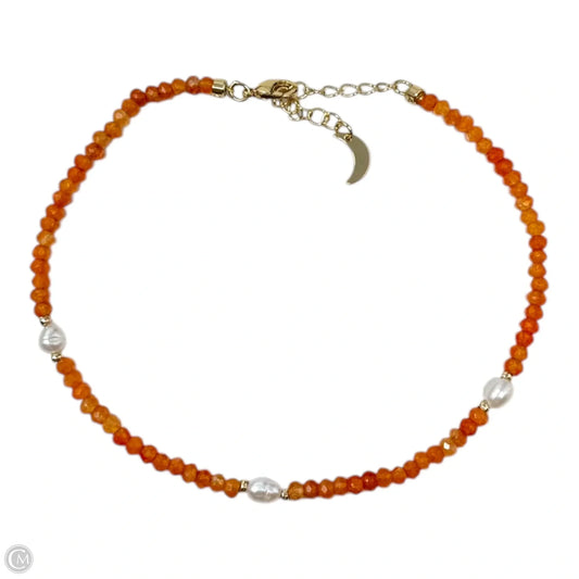 Orange Seed Bead & Pearl Bracelet By Luna Norte