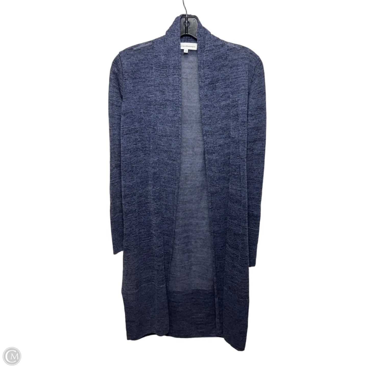 Linen Sweater Cardigan By White And Warren In Blue, Size: Xs