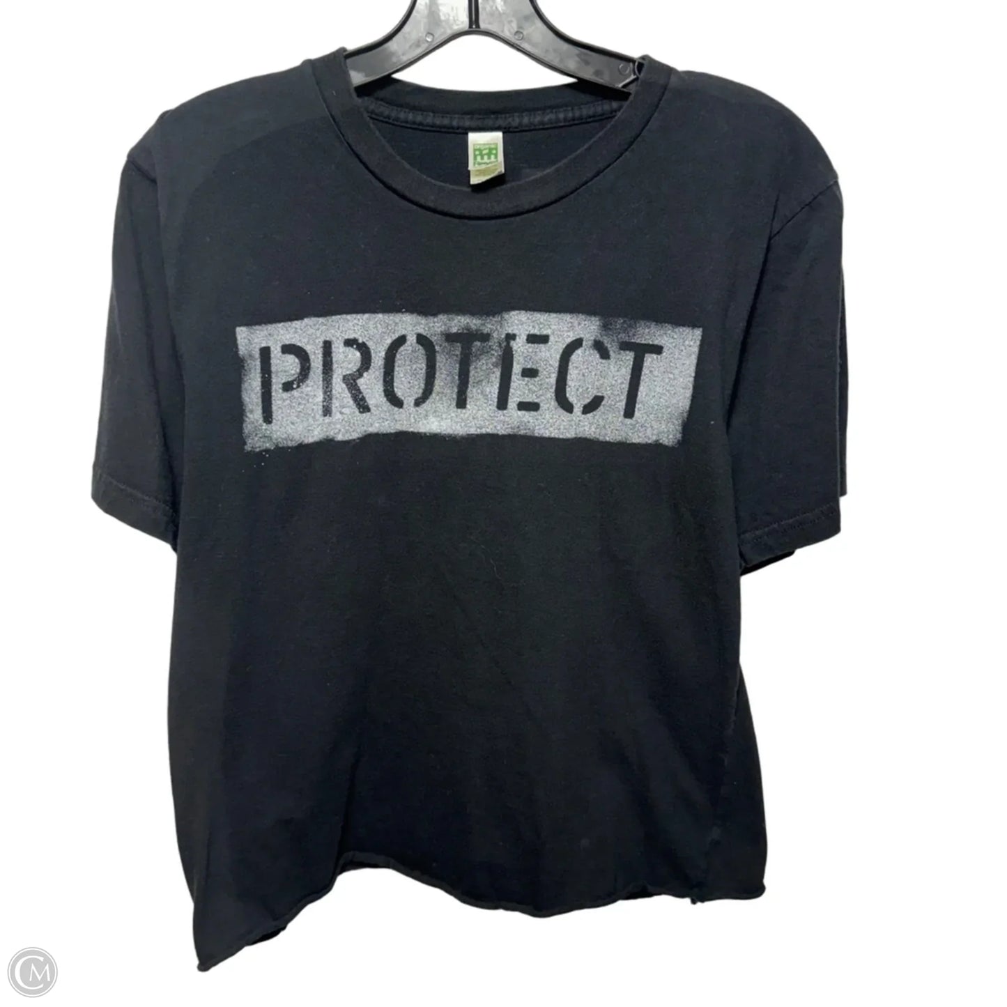 Graphic Cropped Top Short Sleeve In Black, Size: M