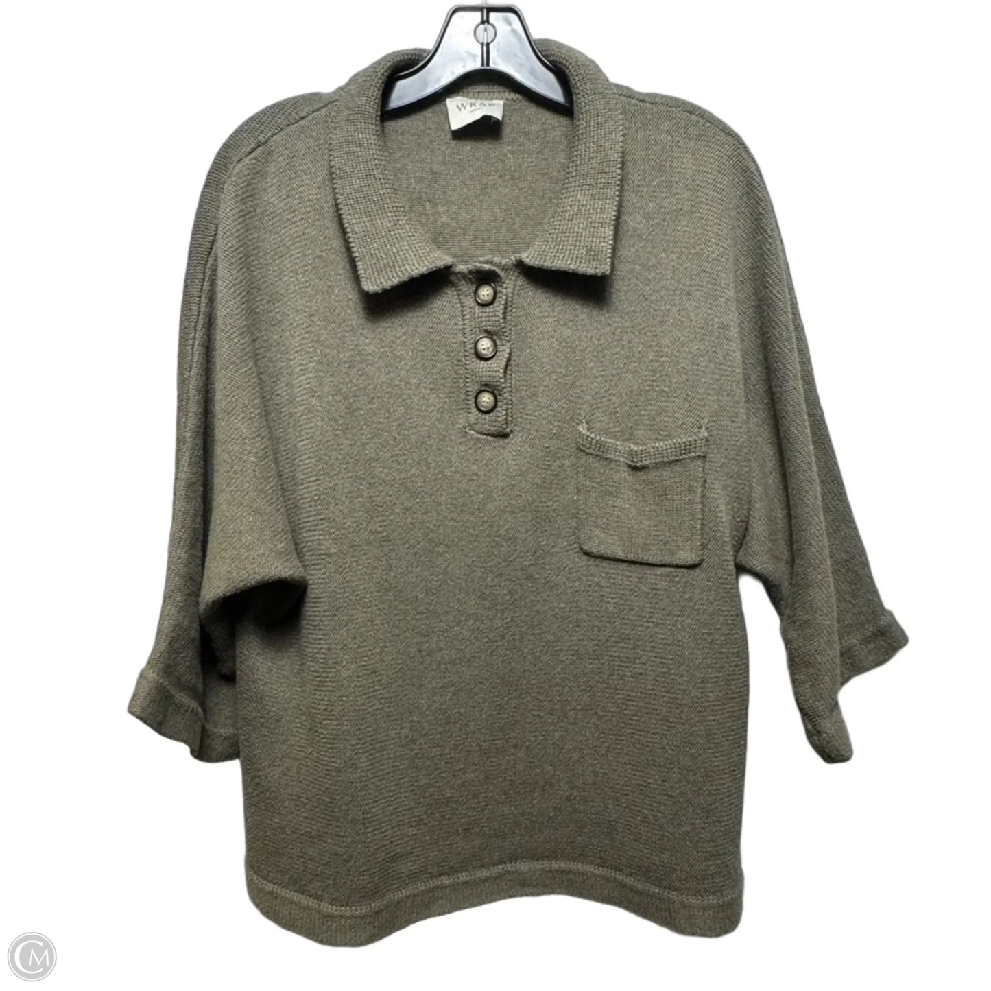 Sweater By Wrap In Green, Size: 10