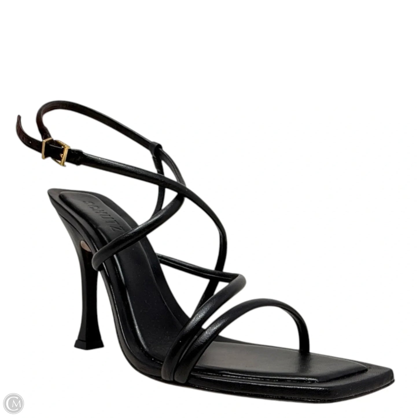 Lovi Strappy Stiletto Leather Sandals By Schutz In Black, Size: 9