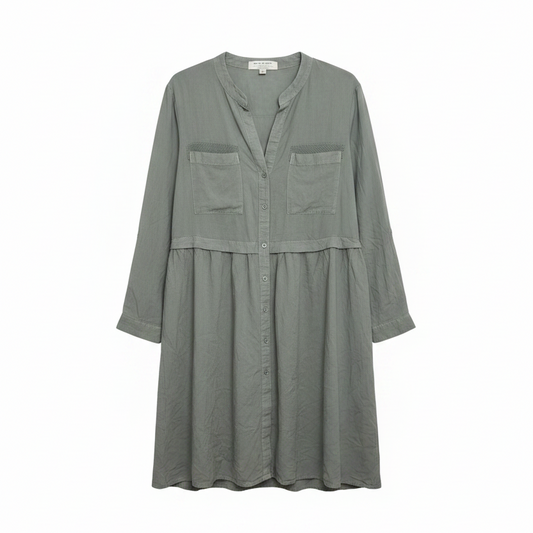 Lila Chambray Shirtdress Casual Short By Cloth & Stone In Green, Size: 1X