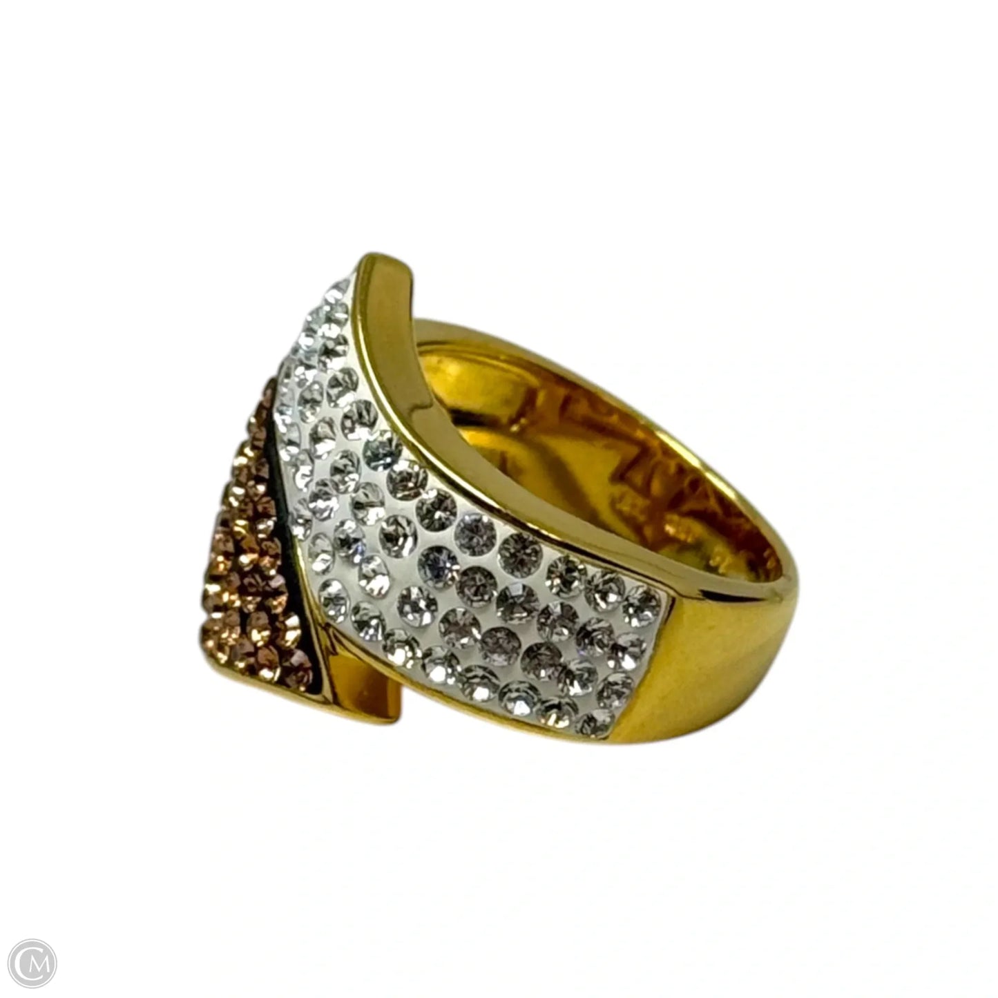 18K Gold Electroplated Ring Statement, Size: 7