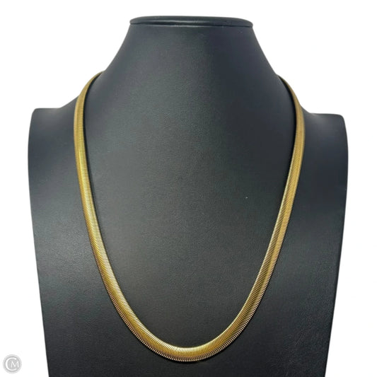 Gold Tone Stainless Steel Herringbone Necklace