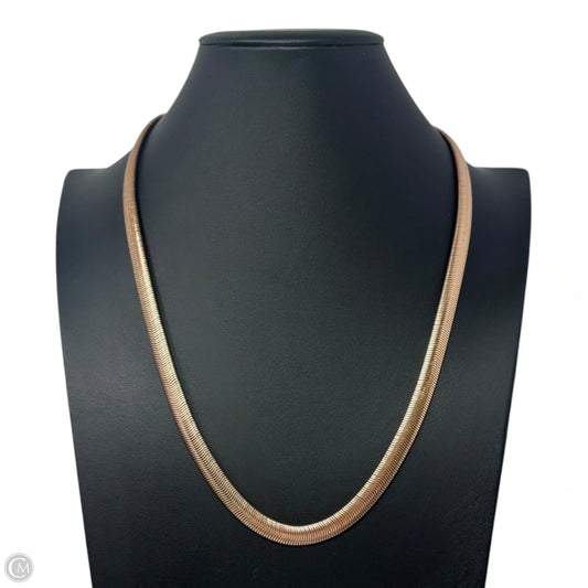 Rose Gold Tone Stainless Steel Herringbone Necklace