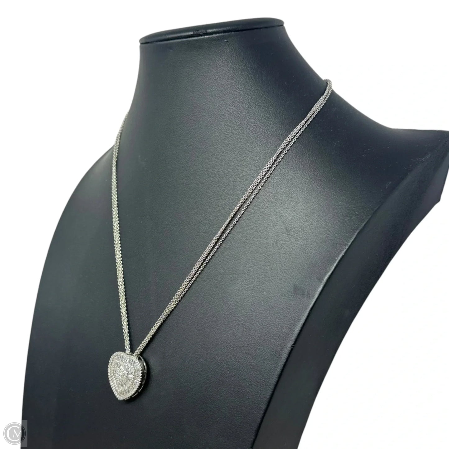 Heart Pendant on Three Strand Chain Necklace