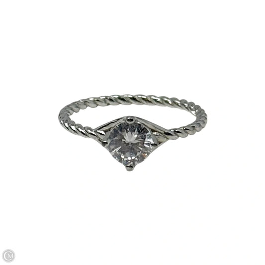 CZ  Rope Band Ring Sterling Silver, Size: 8