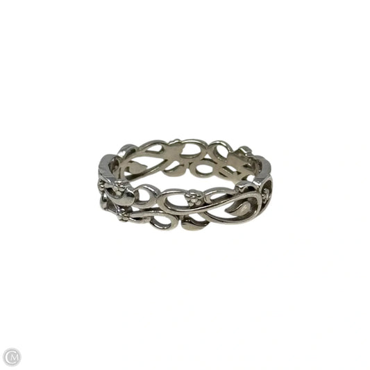 Floral Bouquet Band Ring Sterling Silver, Size: 12