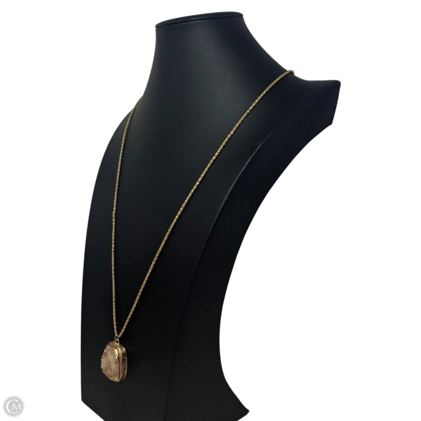 Faux Druzy Long Necklace Pendant