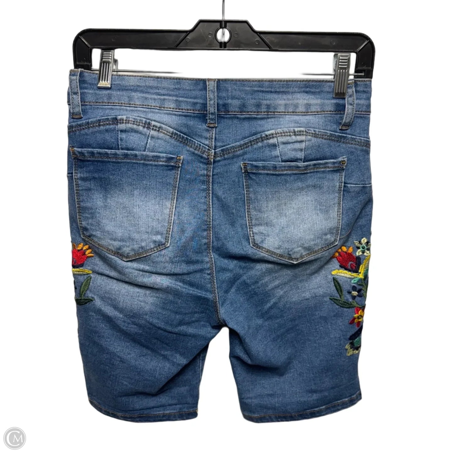 Embroidered Shorts By Oak & Poppy In Blue Denim, Size: 8