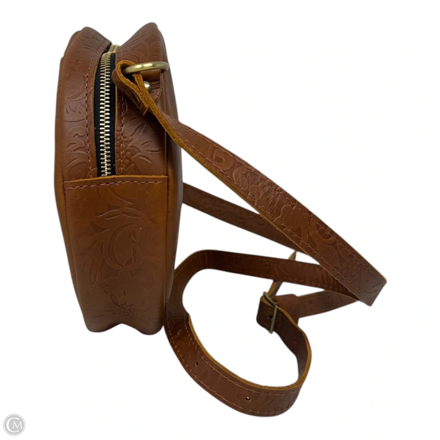 Embossed Circle Crossbody Leather By Portland Leather, Size: Medium