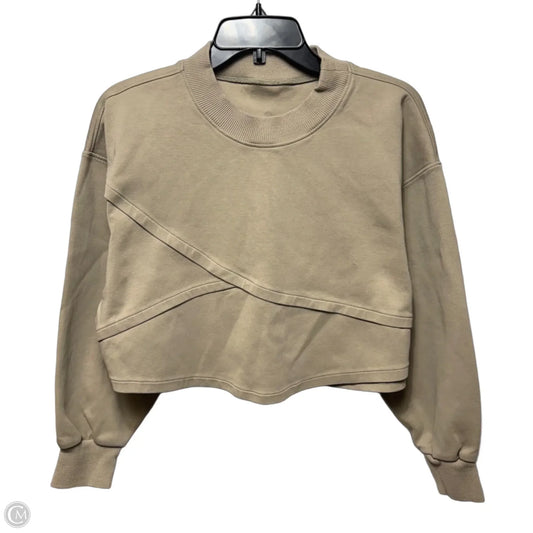 Cropped Athletic Sweatshirt Crewneck By Lululemon In Tan, Size: S (estimated)