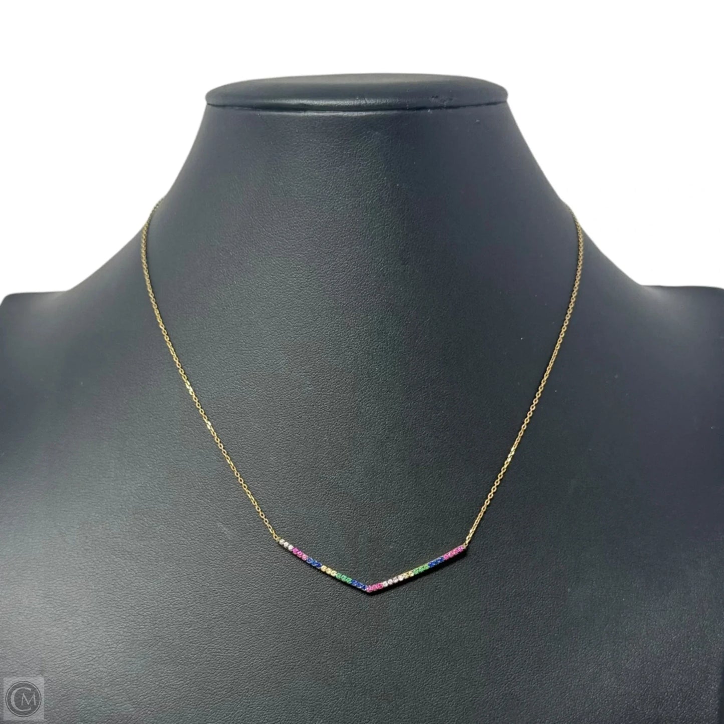 Diamanté Gold Tone Over Necklace Sterling Silver