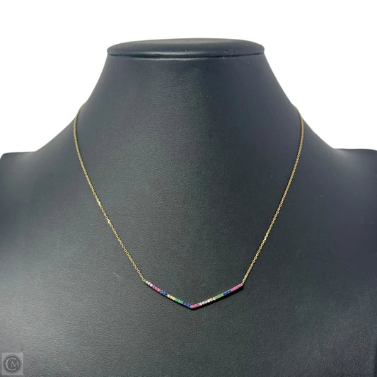 Diamanté Gold Tone Over Necklace Sterling Silver