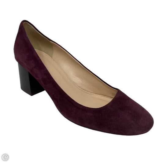 Suede Shoes Heels Block By J. Crew In Maroon, Size: 6.5
