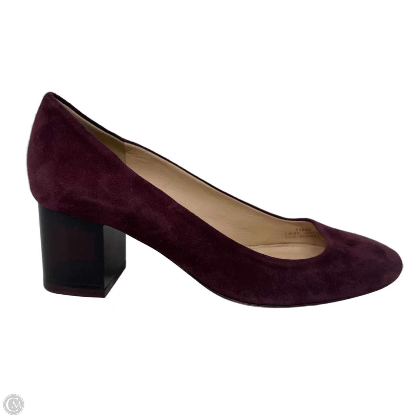 Suede Shoes Heels Block By J. Crew In Maroon, Size: 6.5