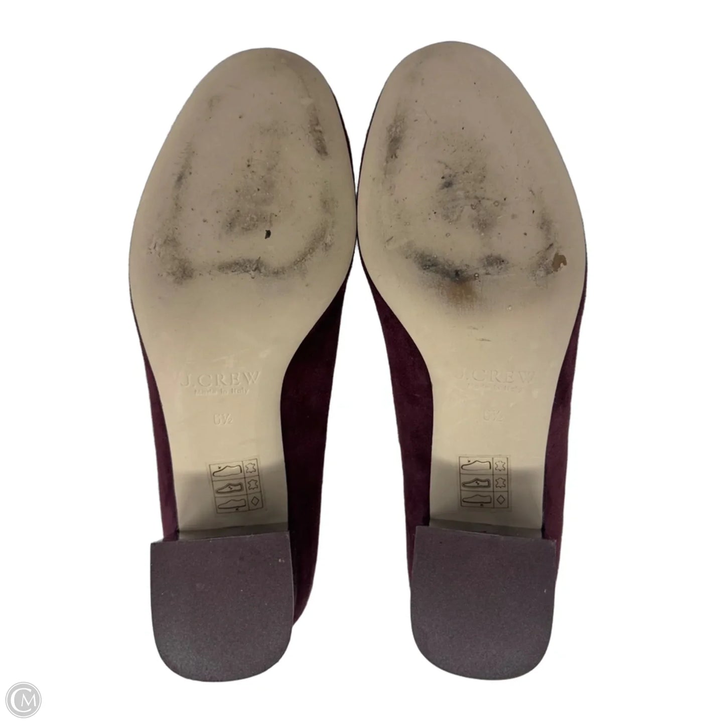 Suede Shoes Heels Block By J. Crew In Maroon, Size: 6.5