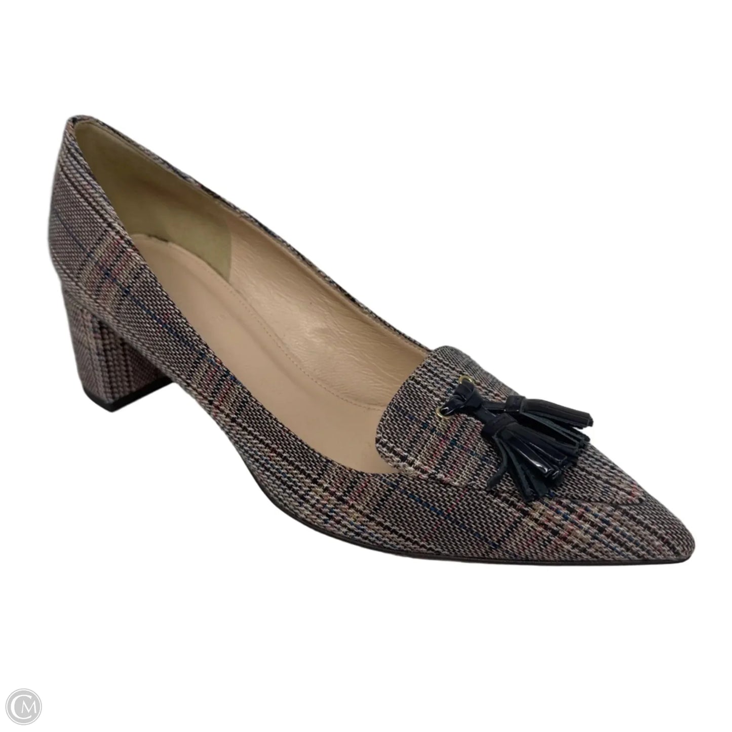 Tassel Shoes Heels Block By J. Crew In Plaid Pattern, Size: 6.5