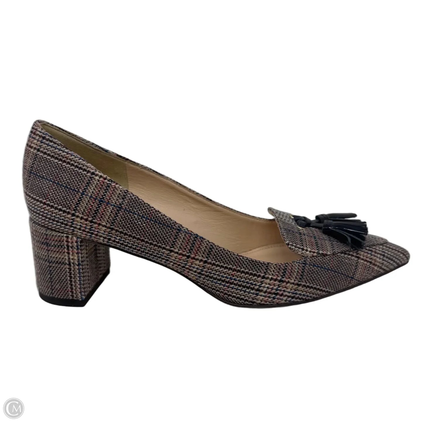 Tassel Shoes Heels Block By J. Crew In Plaid Pattern, Size: 6.5