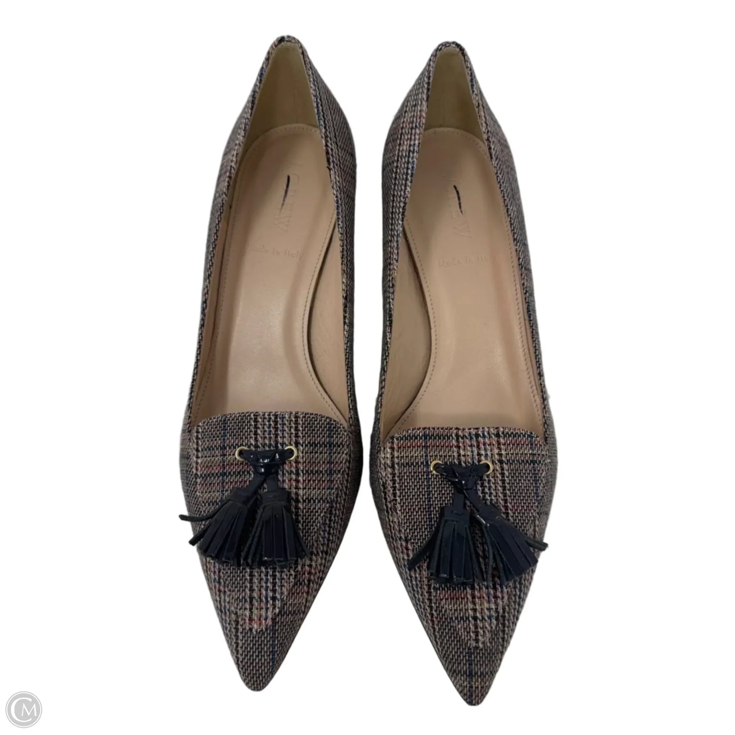 Tassel Shoes Heels Block By J. Crew In Plaid Pattern, Size: 6.5