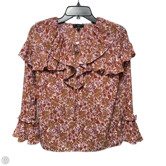 Top Long Sleeve By J. Crew In Floral Print, Size: Xxs