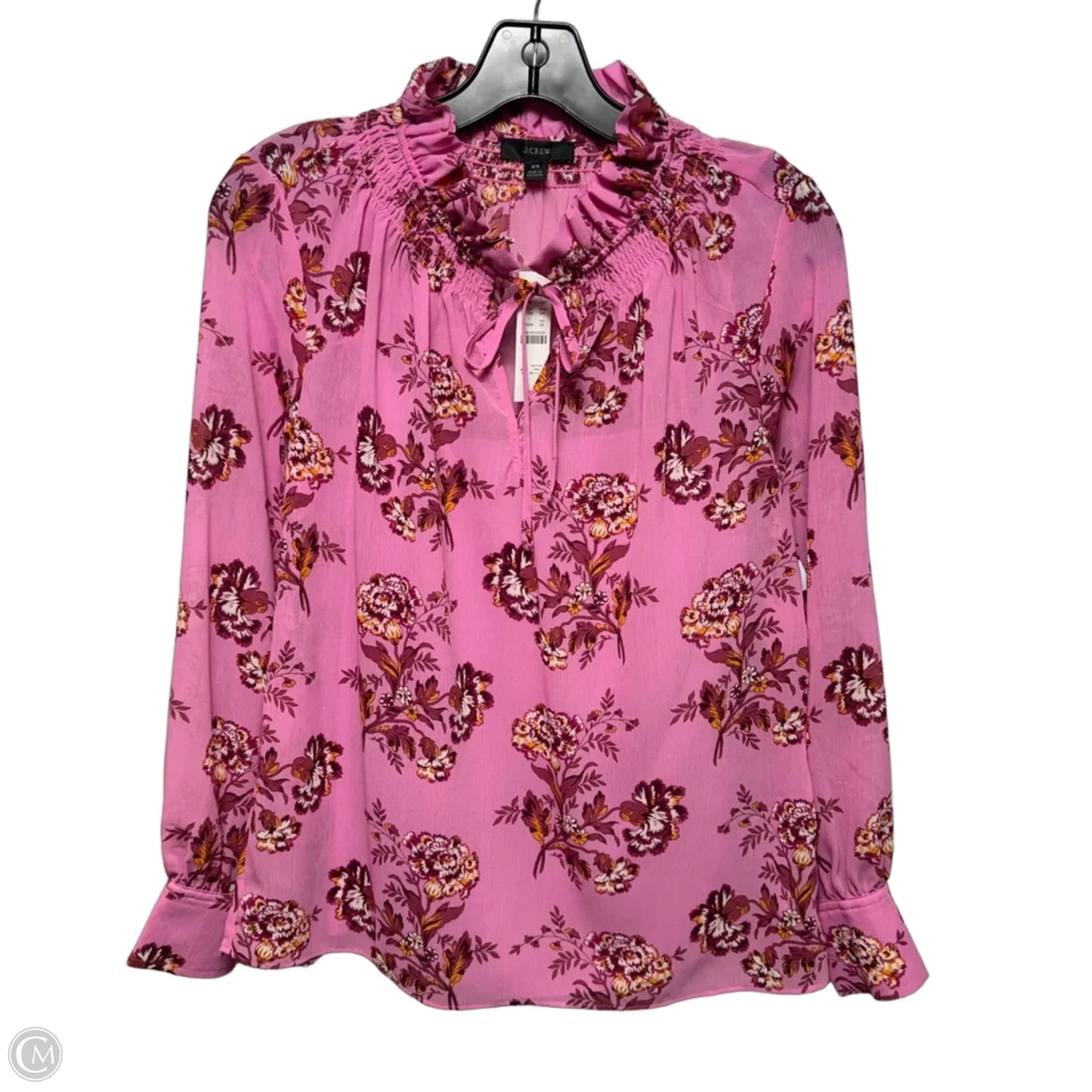 Top Long Sleeve By J. Crew In Floral Print, Size: Xs