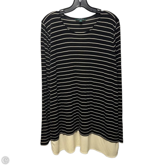 Top Long Sleeve By Lauren By Ralph Lauren In Striped Pattern, Size: 3x