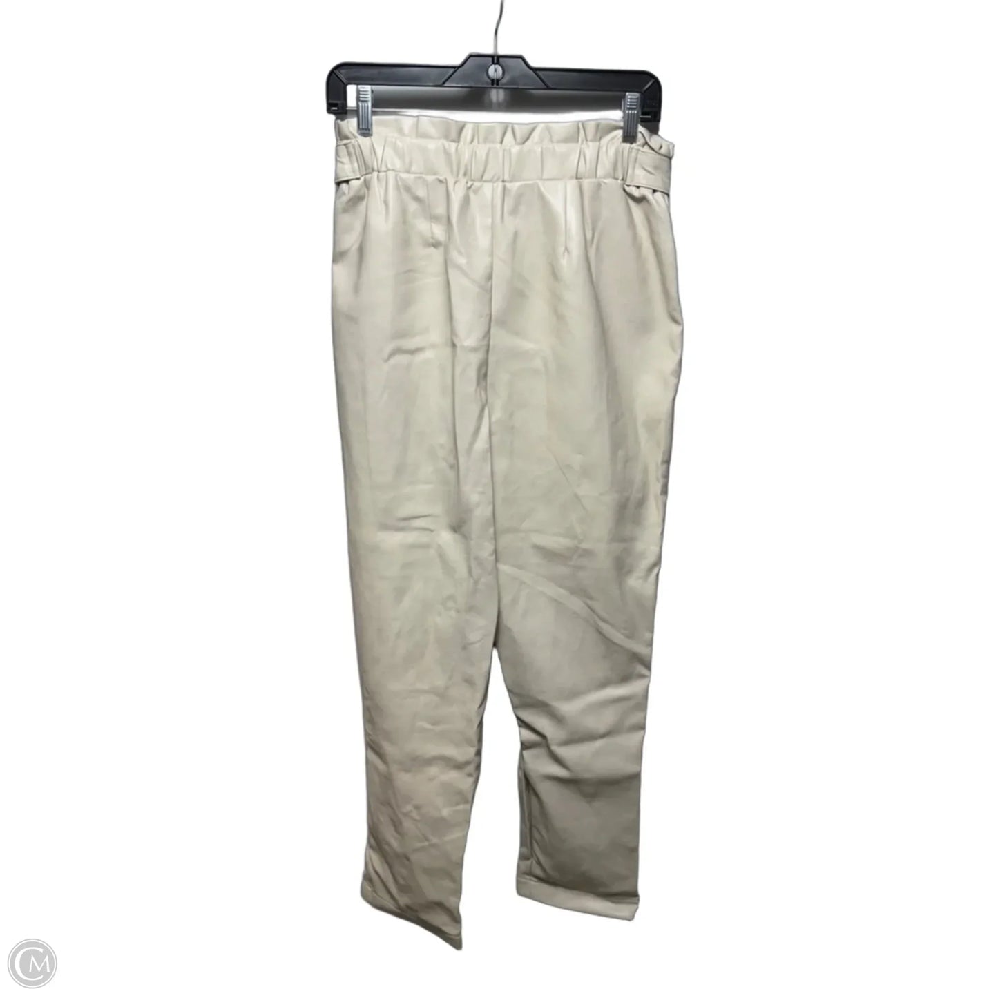 Paper Bag Waist Faux Leather Pants Other By Bagatelle In Cream, Size: S