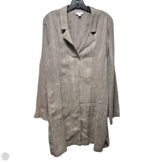 Linen Duster Cardigan By Pure Jill In Taupe, Size: M
