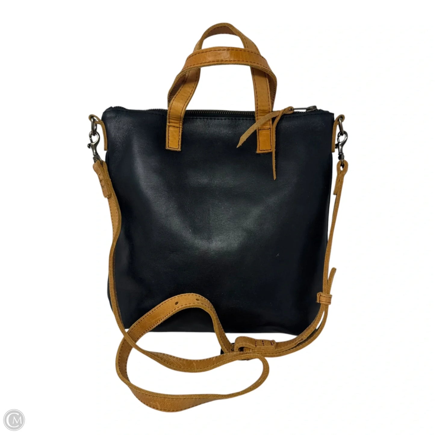 Handbag Leather By Fashionable, Size: Medium