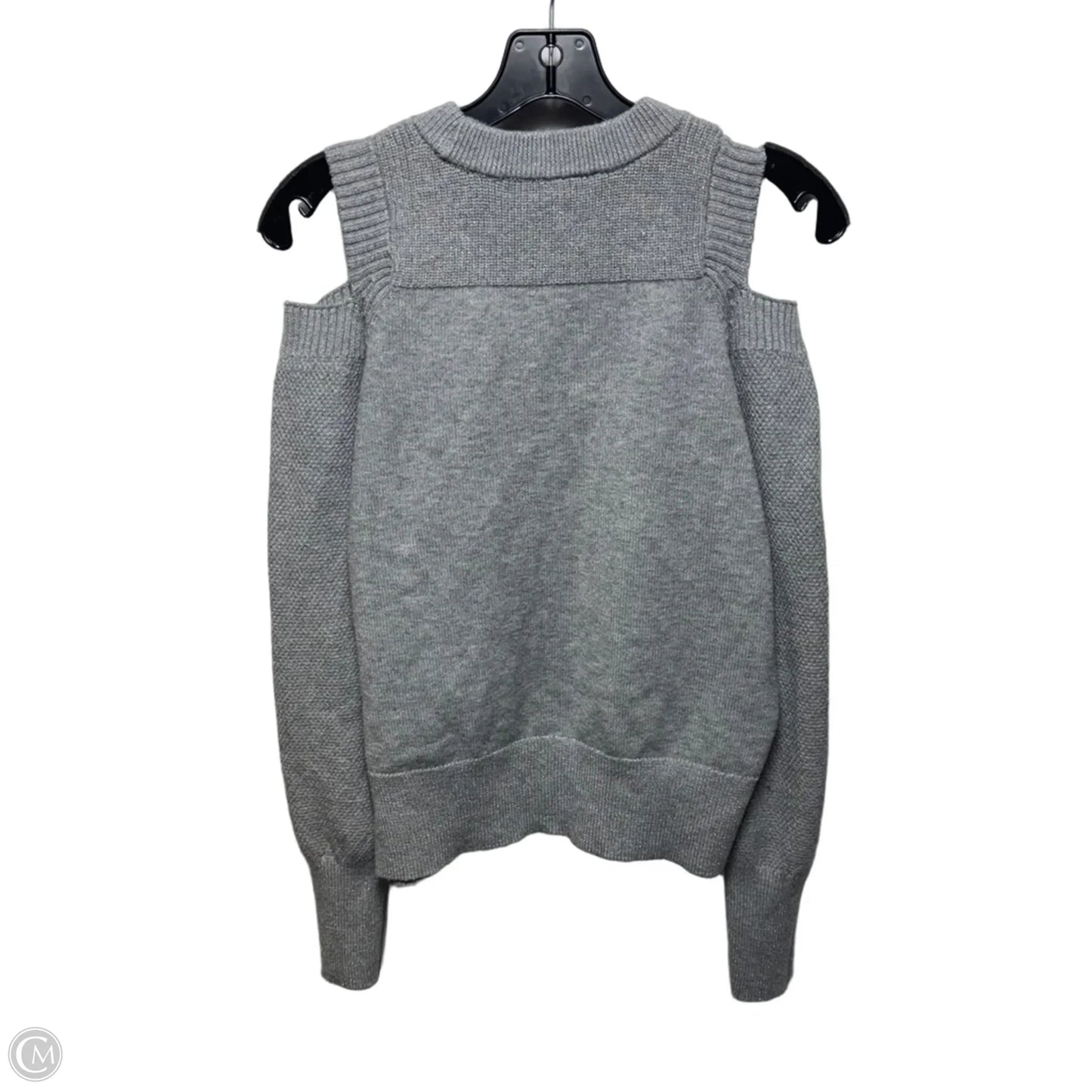 Cold Shoulder Sweater By Dkny In Grey & Silver, Size: M