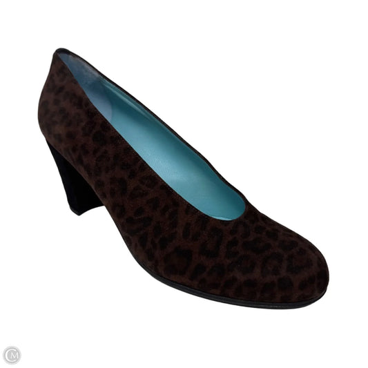 Vintage 7377 Suede Block Heel Pumps By Thierry Rabotin In Animal Print, Size: 8 (38)