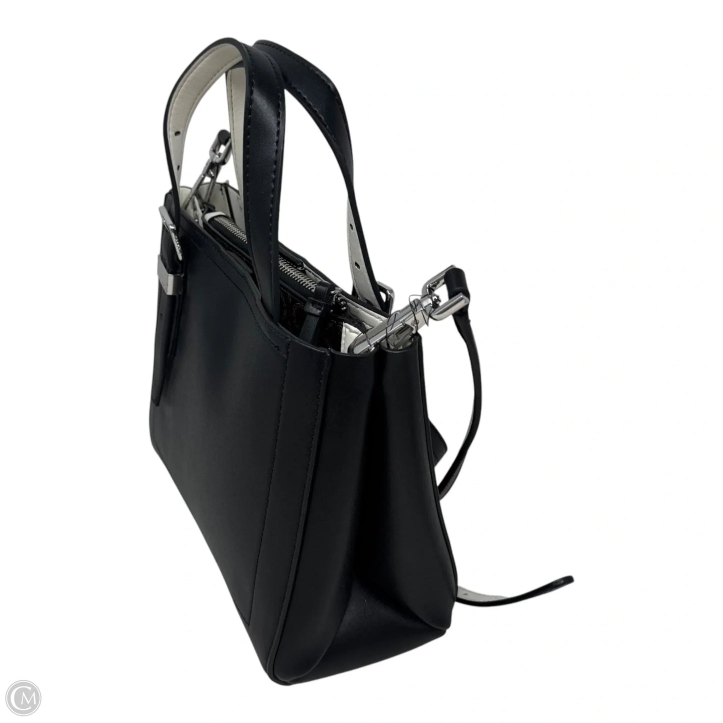 Two Tone Top Handle Handbag By Calvin Klein, Size: Medium