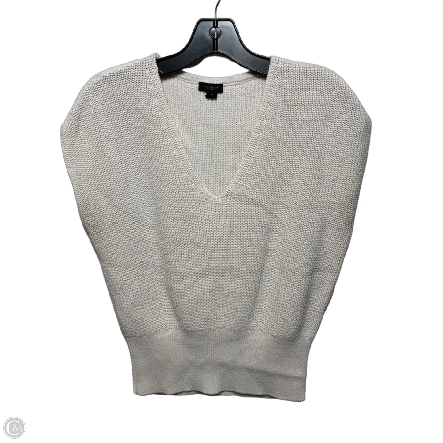 Vest Sweater By Ann Taylor In Cream, Size: Xs