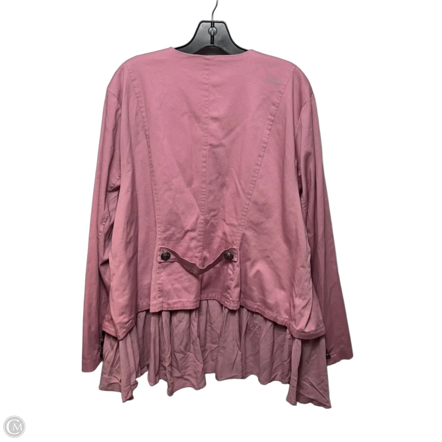 Stretch Twill Peplum Military Jacket By Torrid In Pink, Size: 3x
