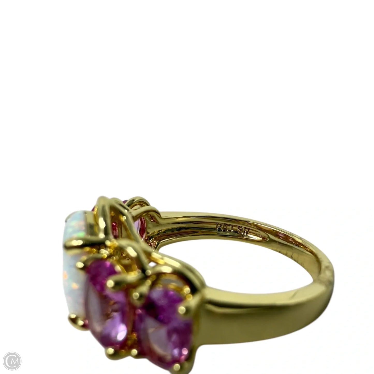 Brass, Pink Stone & Opal Ring By PAJ, Size: 7