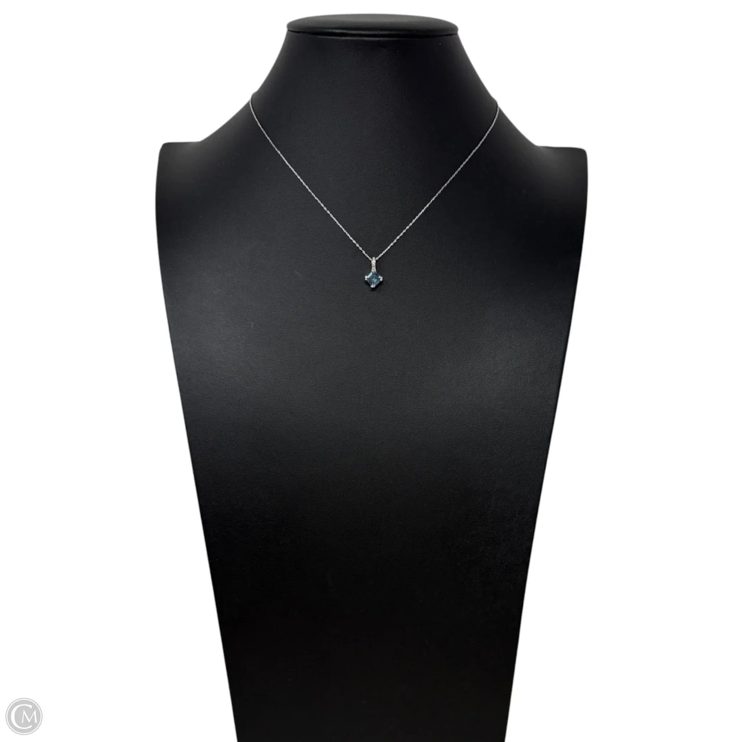 Blue & Clear Stone Pendant Necklace