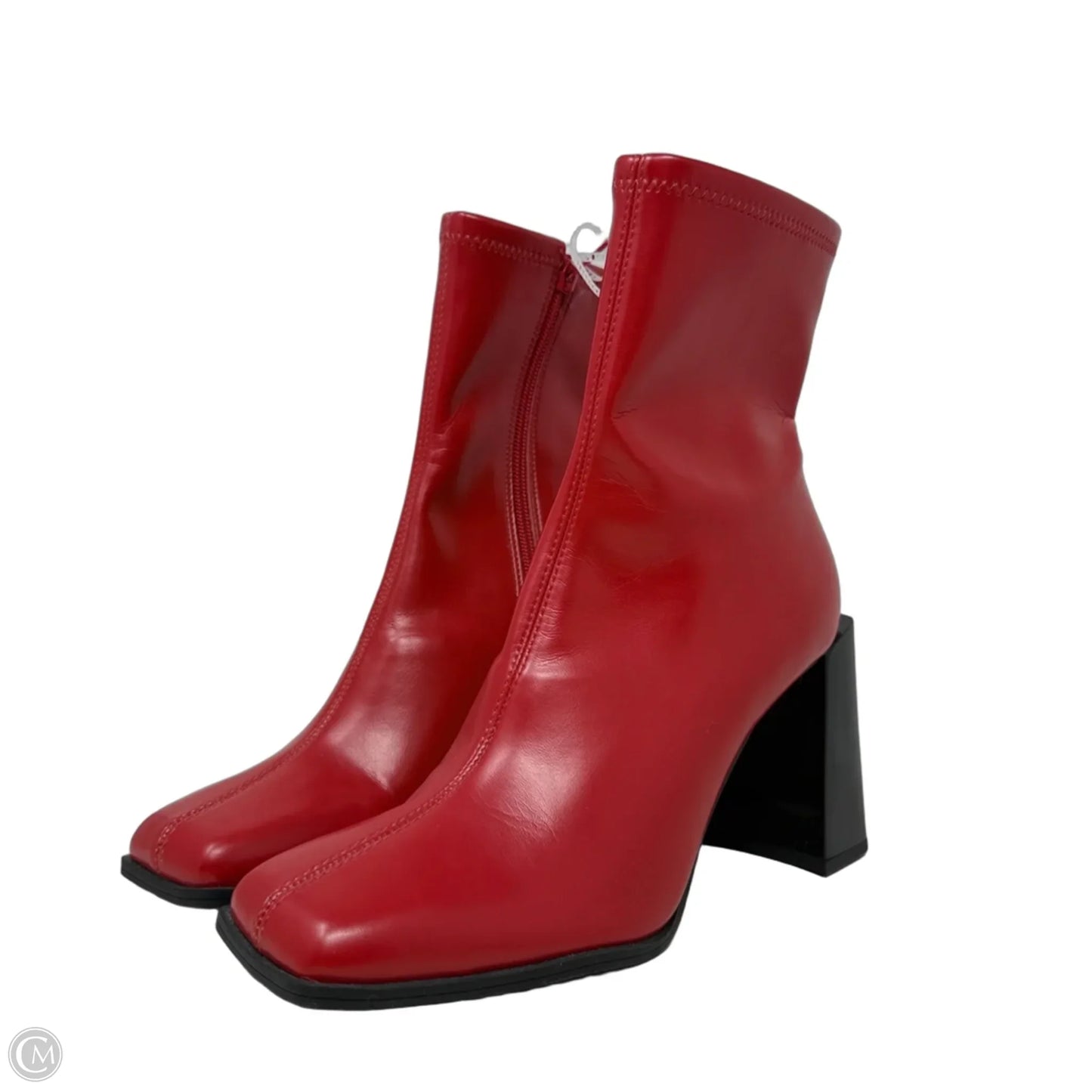 Border-Line Red Ankle Boots By Gianni Bini In Red, Size: 7.5