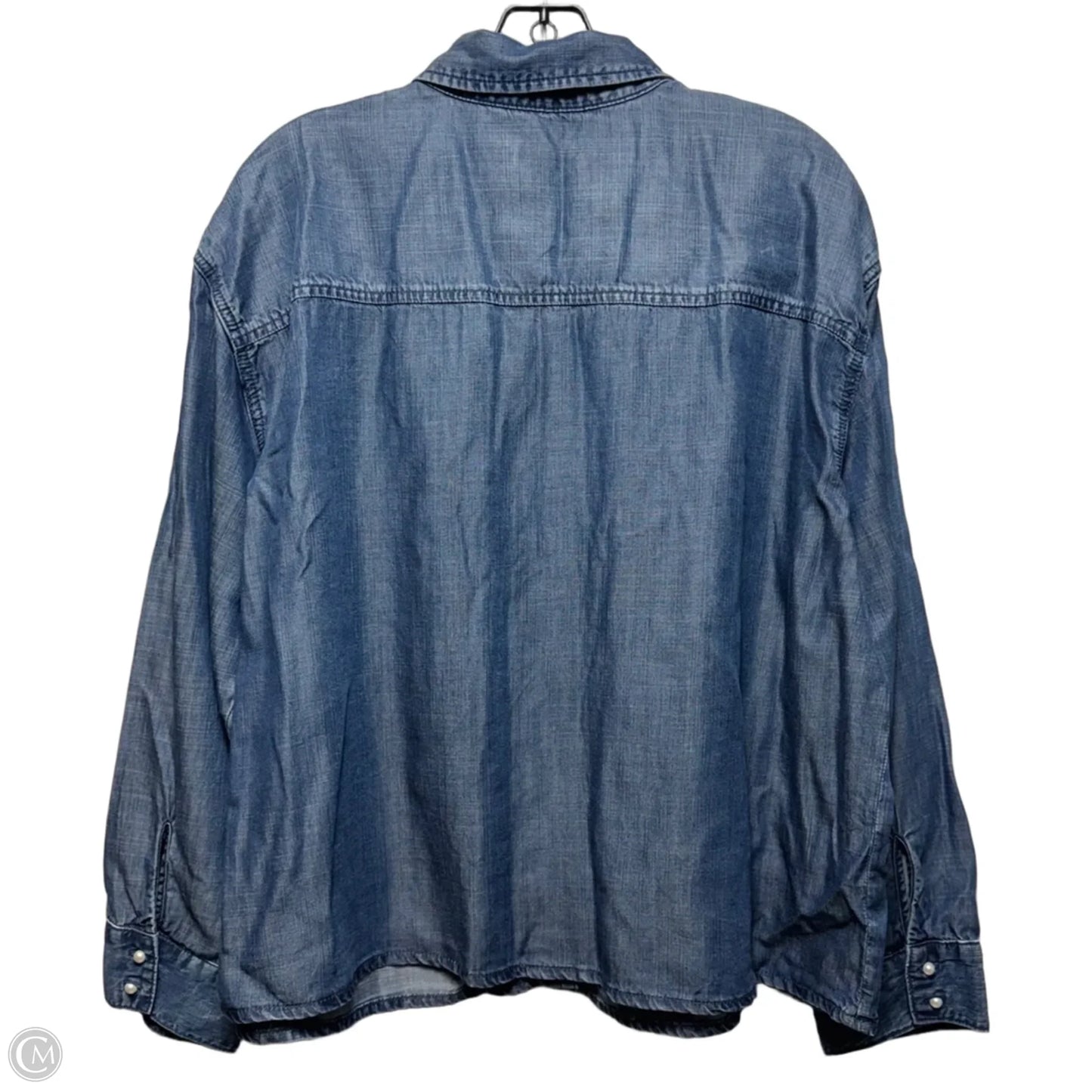 Top Long Sleeve By Chicos In Blue Denim, Size: 18