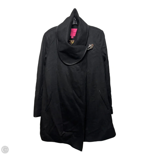 Coat Wool Blend By Betsey Johnson In Black, Size: M