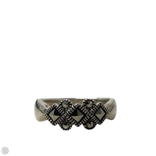 Vintage Sterling Silver & Marcasite Ring By Signed CW Charles Winston, Size: 6