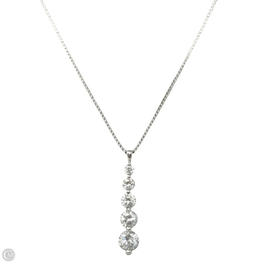 Sterling Silver & Clear 5 Stone Journey Pendant Necklace